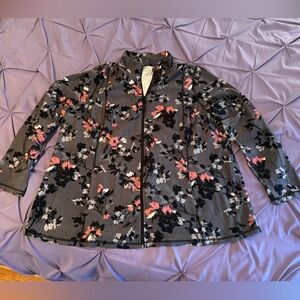 Lane Bryant Floral Light Jacket/Zippered Sweatshirt 22/24